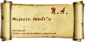 Mojszin Abbás névjegykártya